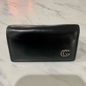 Gucci black leather key pouch